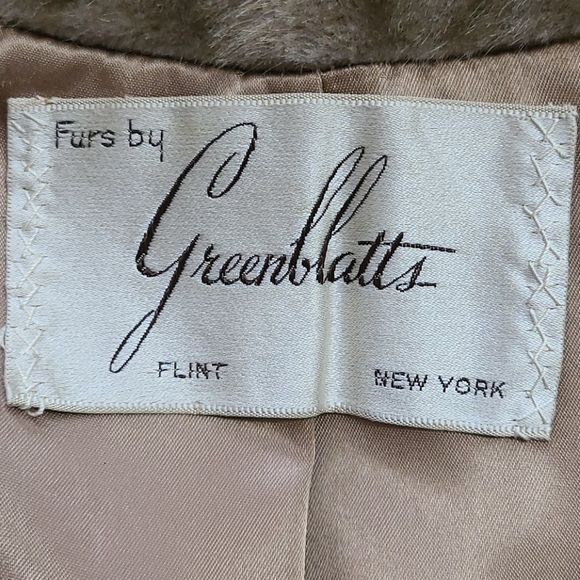 Vintage Fur Coat Brazotta Greenblatt's Fairmoor 1940s Blonde Light Brown Knee Lg - Picture 8 of 11